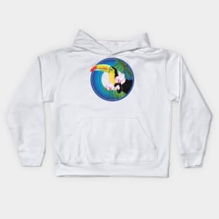 Tropical Toucan travel logo Kids Hoodie